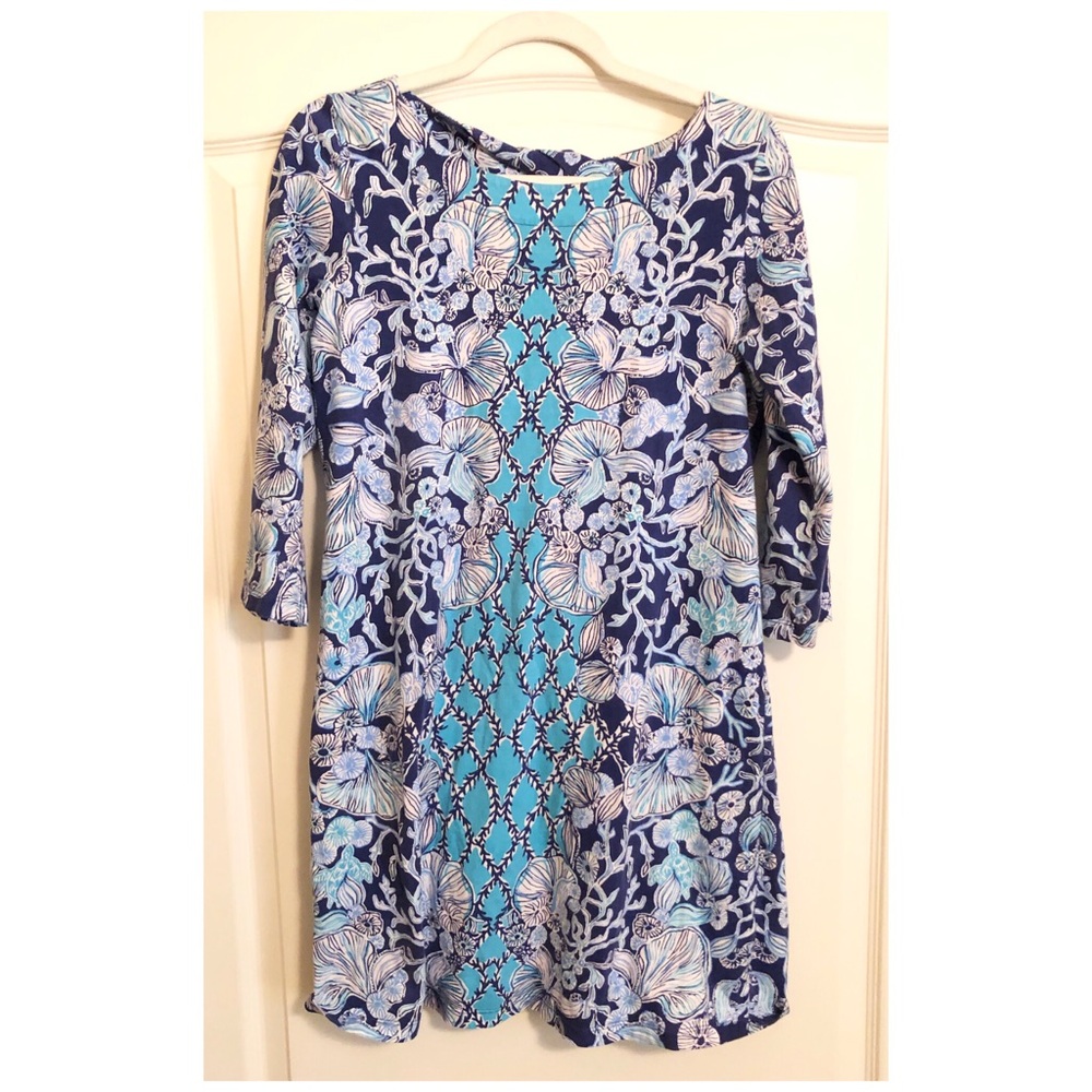 Lilly Pulitzer Bay Dress in Lapis Lazuli Your Biggest Fan - Picture 3 of 6